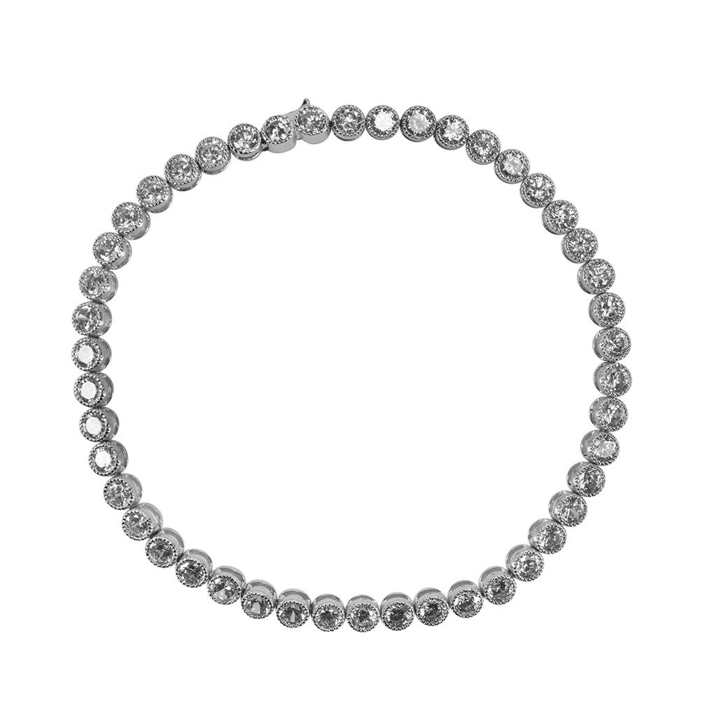 Pave Circle Tennis Bracelet - Image 1