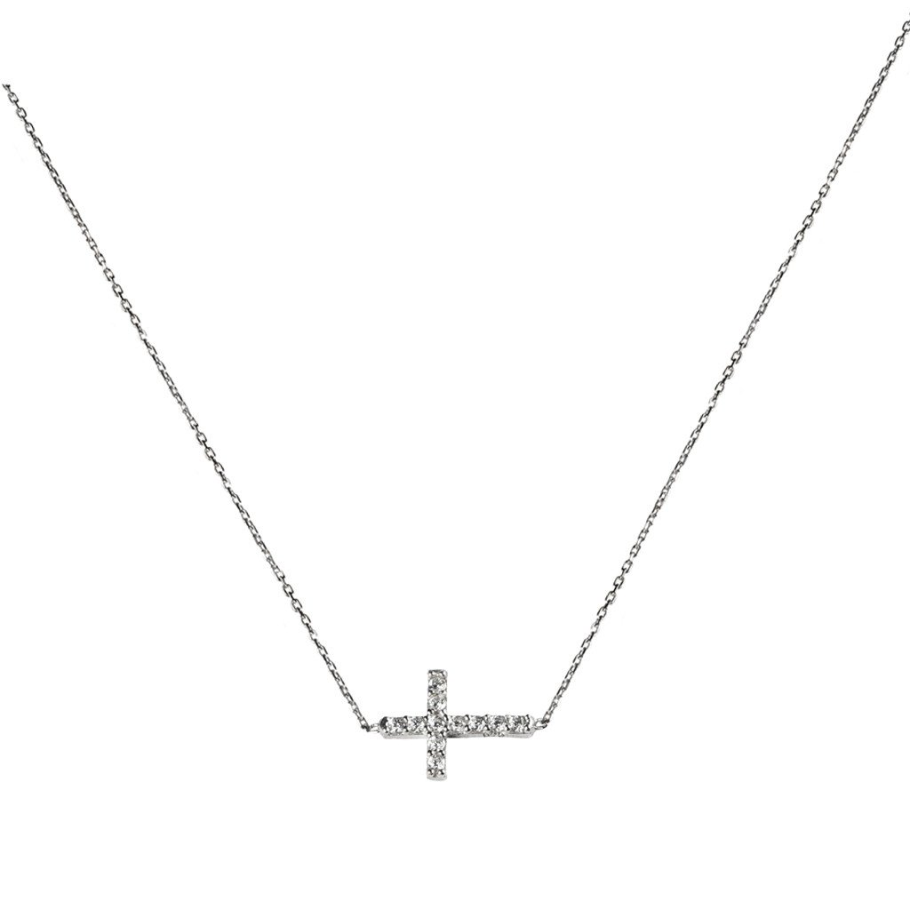 Small Side Cross Necklace - Image 1