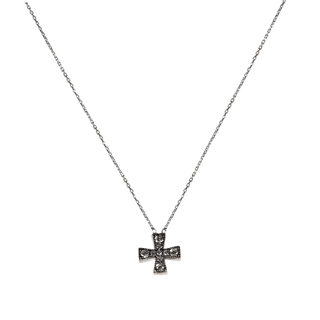 Oxidized Cross Necklace - Image 1