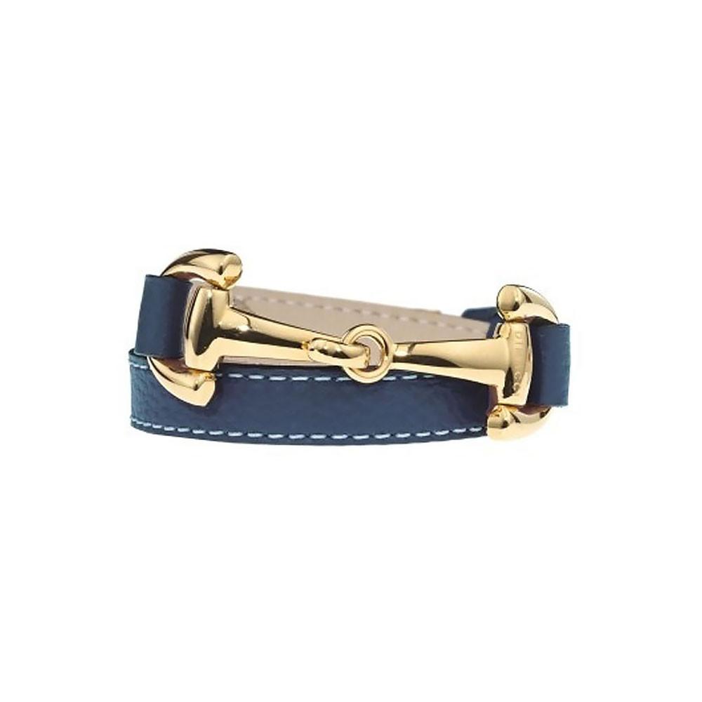 Navy Leather Wrap Bracelet - Image 1