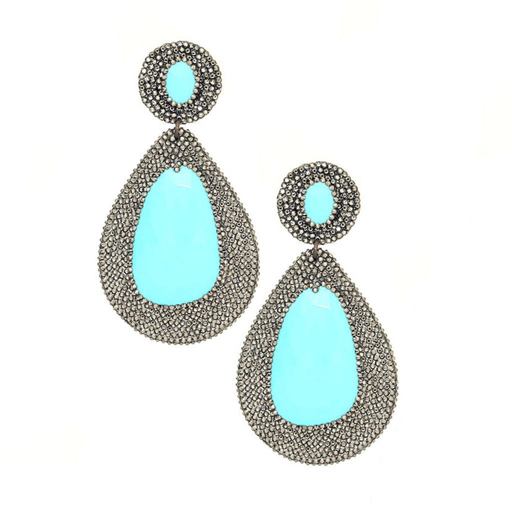 Turquoise Teardrop Earrings - Image 1