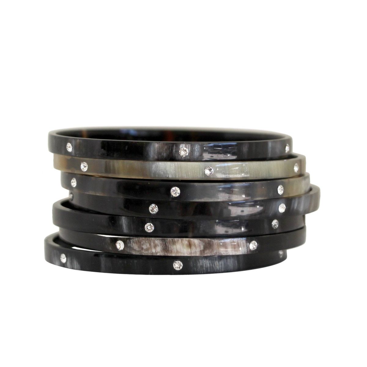 7-Set Black Horn Bangles - Image 1
