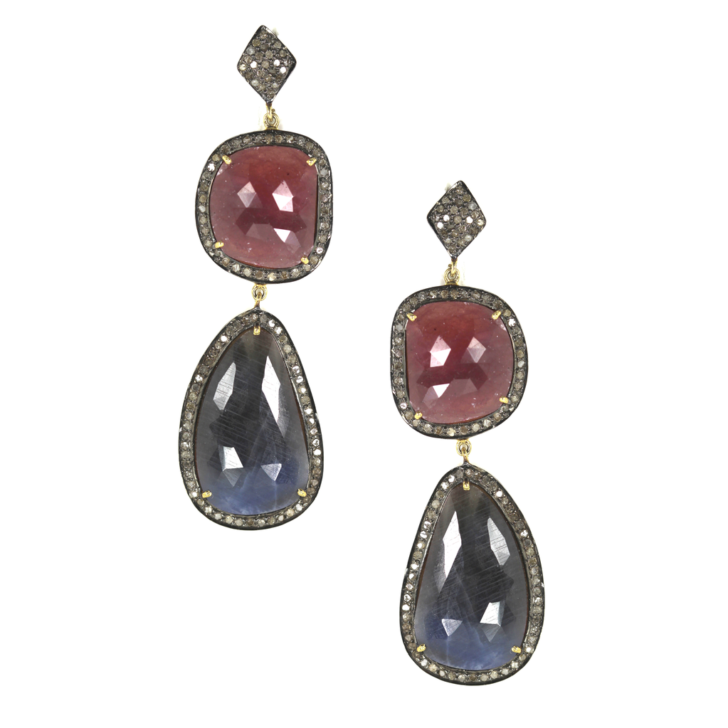 Triple Drop Diamond Earrings - Image 1